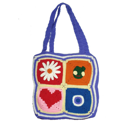 Hand-Crocheted Tote Bag | Stylish & Durable Granny Square Bag | Hastakala Nepal