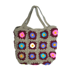 Hand-Crocheted Tote Bag | Stylish & Durable Granny Square Bag | Hastakala Nepal